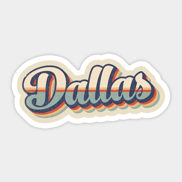 Dallas // Retro Vintage Style Sticker by Stacy Peters Art